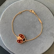 Lucky ladybug bracelets 925 silver with rose gold plated 17cm-19cm