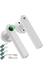Fingerprint Door Lock, Biometric Lock with Keypad, Silver, Suitable for Home,...
