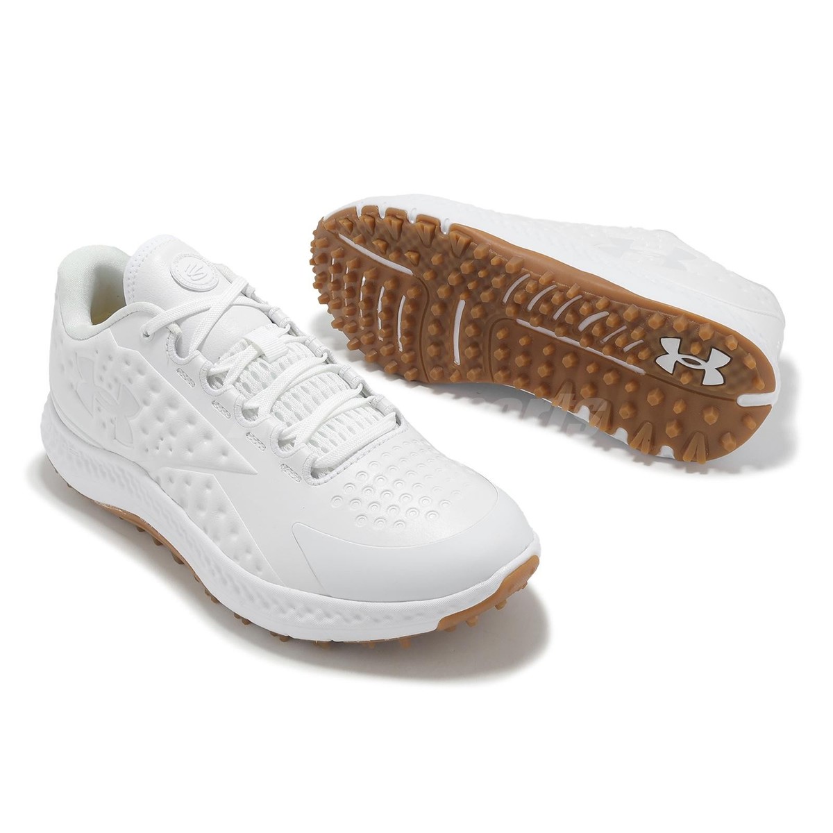 Under Armour Curry 1 Golf UA White Gum Men Golf Waterproof Spikes