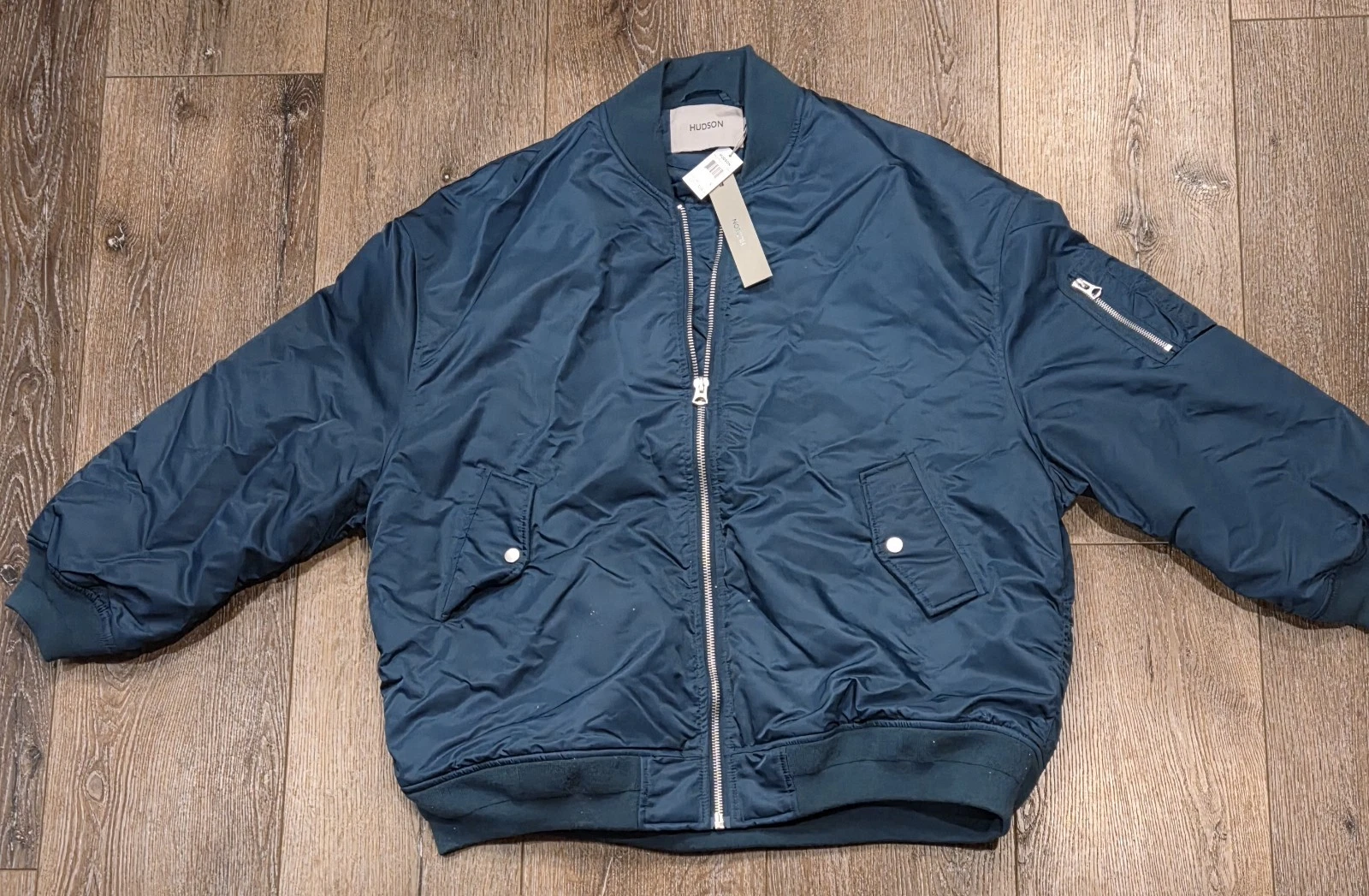 HUDSON NWT's Teal Green Men's Jacket Size Large Full Zip Waterproof