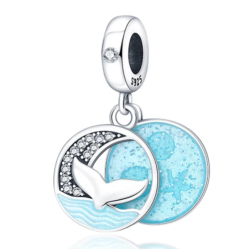 PANDACH Charms Argent Sterling 925 Bleu Mer Pendentif pour Bracelet Européen