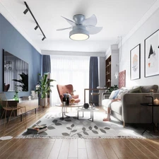 23" Modern Ceiling Fan Light LED Chandelier 5 Blades 6 Speeds w/ Remote Control