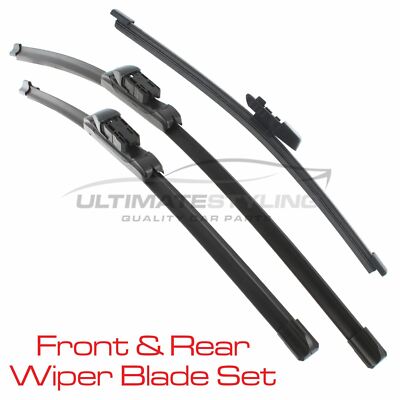 Front Windscreen Wiper Blades & Rear Wiper Blade Set Skoda Yeti SUV 2009-2018