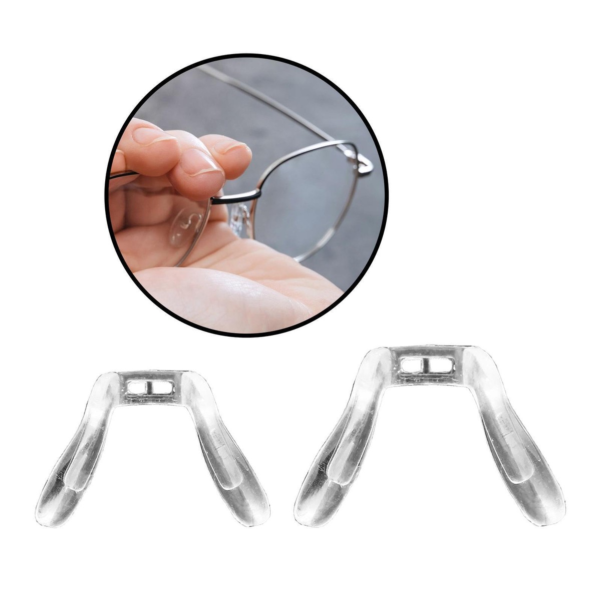 Eyeglass saddle bridge, U-shaped saddle nose holder, nose pad