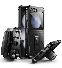Dexnor For Samsung Galaxy Z Flip 5 4 3 Case with Kickstand Rugged Phone Cover