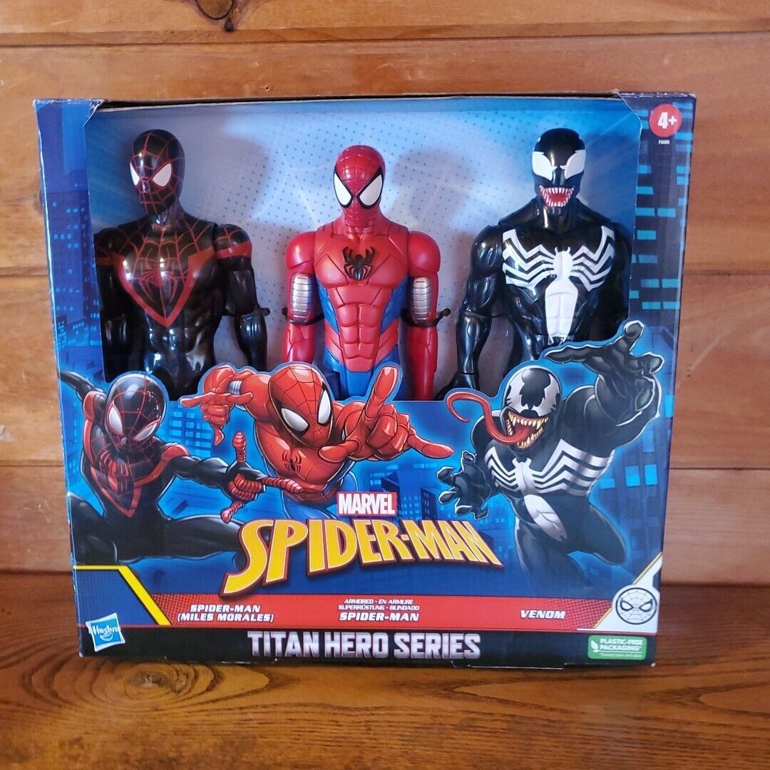 NEW Marvel Spider-Man Titan Hero Series Miles Morales Armored Venom 3 Pack