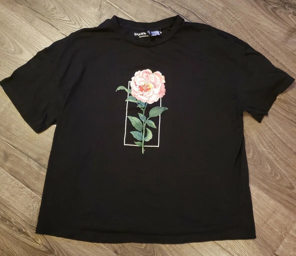 Shawn Mendes T Shirt Size L Black Flower Concert The Tour Adult