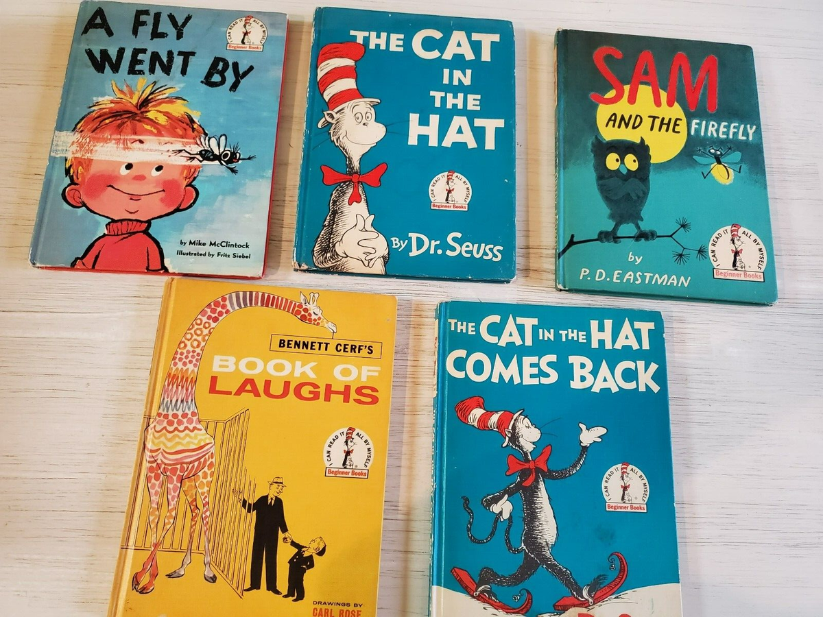 Vintage Dr Suess Book Lot of 5 Club Edition Beginner Books Hard