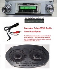 1942-1948 Ford Full Size Car Radio W Dash Speaker Free Aux Cable Stereo 230