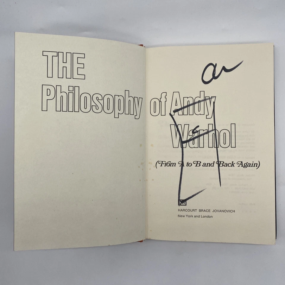 Signed First Edition Philosophy Of Andy Warhol Hardcover With Sketched Soup Can - Image 2 of 4