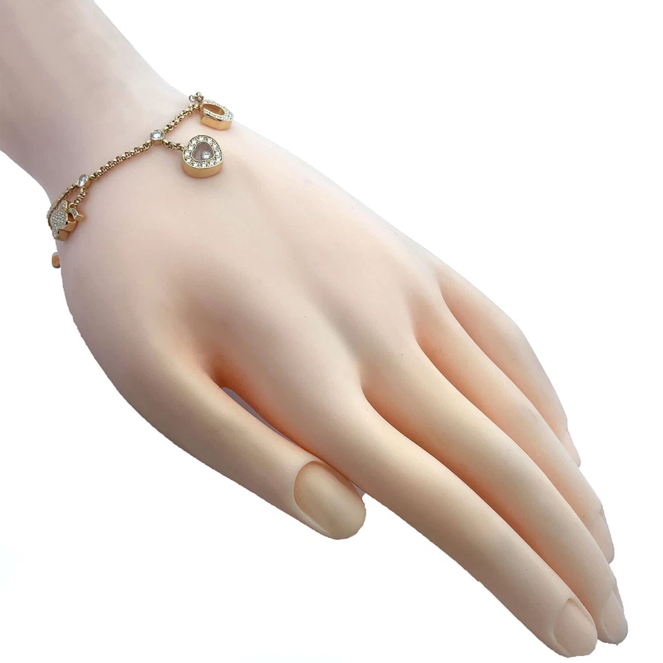 6757 Chopard Happy Diamond Gold Bracelet 18k Yellow Lucky Charms - Image 2 of 4
