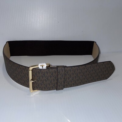 MK wide belt Michael Kors Womens Belt, Signature Logo Wide Belt - Black  main image 2