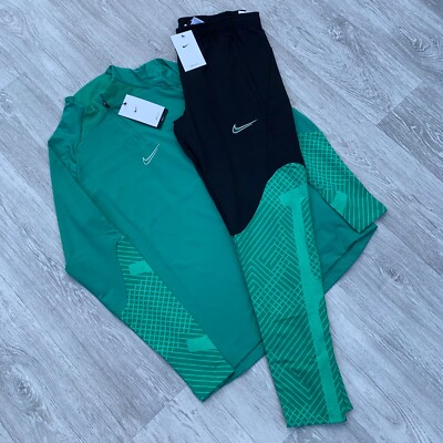 Nike Strike Dri Fit Tracksuit Half Zip Track Top Pants Bottoms Set Green  [S] UK