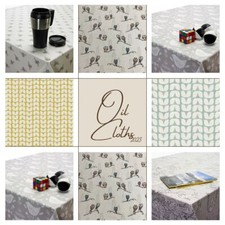 Wipe Clean Cotton Cloth With PVC Coating Oilcloth Tablecloth Multiple Designs