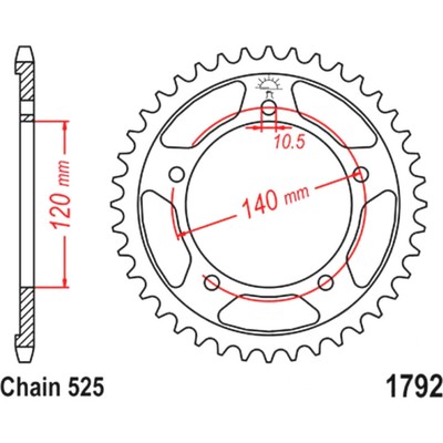 Kettenblatt Kettenrad 43Z Teilung 525 rear sprocket 43 tooth pitch Speed Four TT