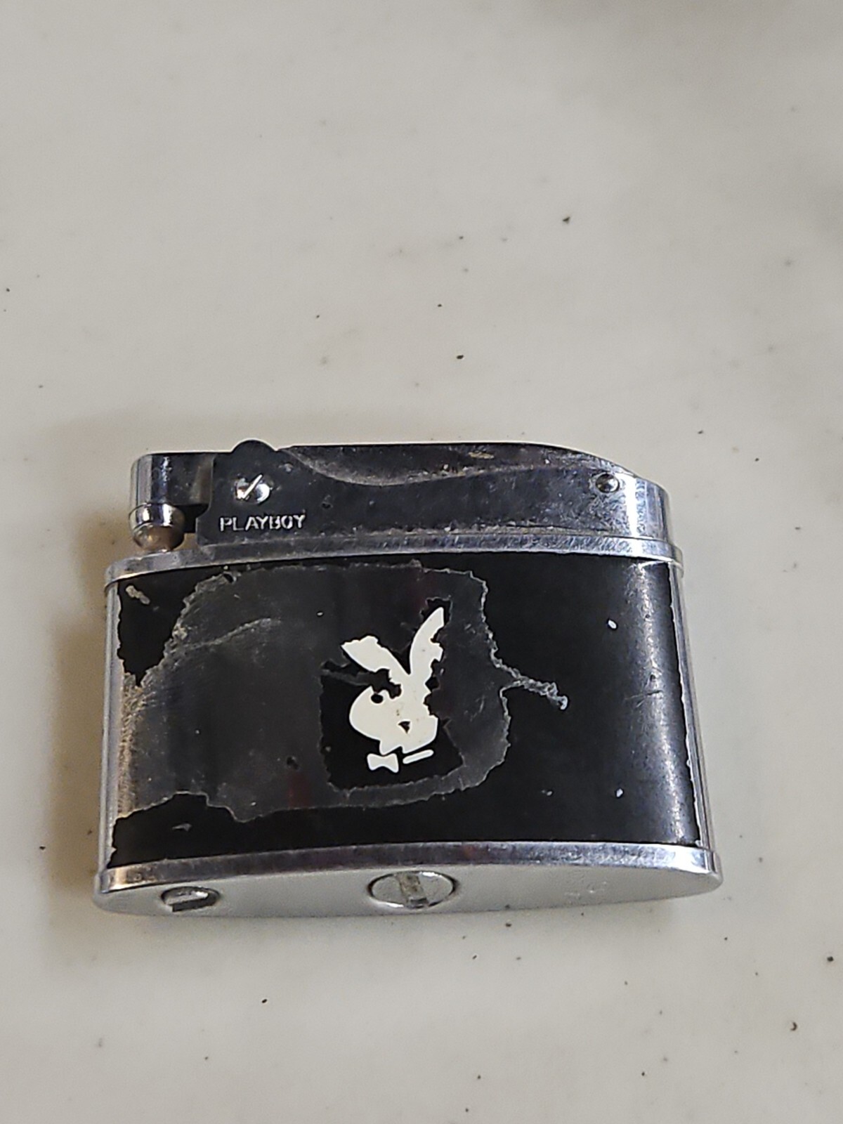 1960's Playboy Club Lighter, Black Enameled case with White Playboy Bunny