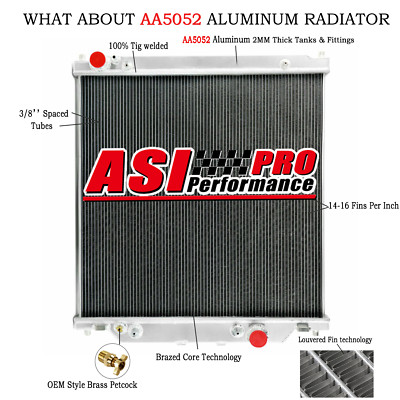 2 Row Aluminum Radiator for 2003-2007 FORD F-250 F-350 F-450 POWERSTROKE 6.0L