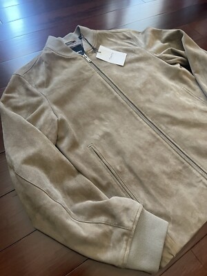 $995 Theory City Bomber Suede Jacket Sz XS Bark Ace Lamb | eBay