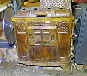 Godin No250 Antique Vintage French Cast Iron Enamel Multifuel Wood