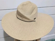 Sun N Sand Hat Womens Wide Brim Woven Straw Floppy Beach Garden Strap Rollable
