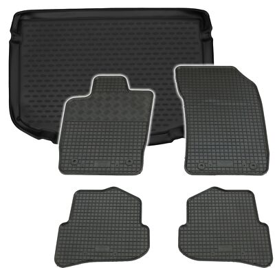 Gummi Kofferraumwanne Fußmatten für Audi A1 2010-2015 Set Passform Matten Wanne