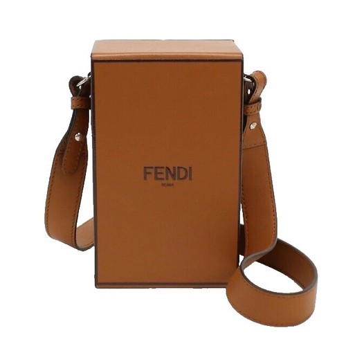 fendi cigarette case Zucchino Canvas x Leather Authentic Used D2552 FENDI Fendi Pecan Logo Cigarette