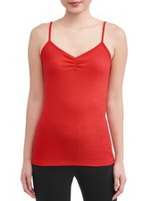No Boundaries Women's Juniors Rib Cami X-Large 15-17 Red Rover Cinched Front