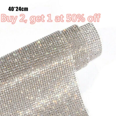 Diamond Crystal Bling Rhinestone Sticker Sheet Self Adhesive Decal 24*40cm