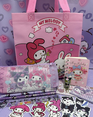MY MELODY KUROMI Federmäppchen Schreibwaren Geschenktüte Notizbuch Gummistift Aufkleber