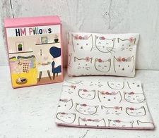 Dollhouse Miniatures 1:12 Pretty Kitties Bedding Set Reversibe Pillow Blanket