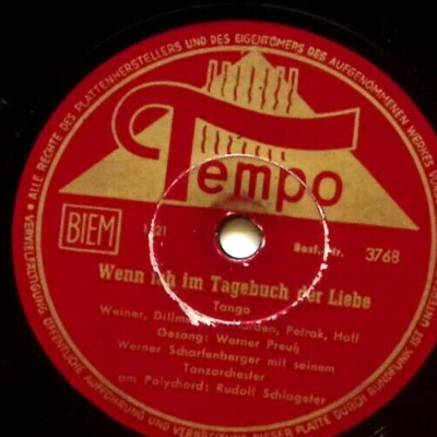 DAS FITZETT, WERNER PREUSS   KLEINE NACHTIGALL / WENN ICH IM TAGEBUCH 78 RPM 537