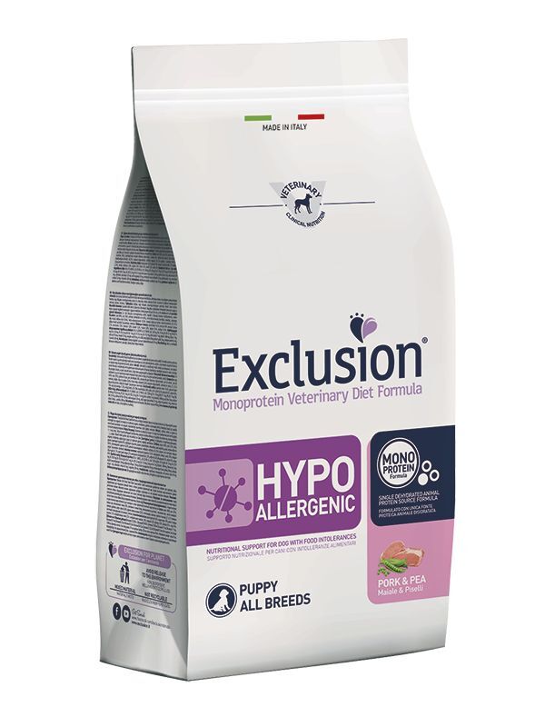 Exclusion Cane Hypoallergenic Small Breed 7 kg Maiale e Piselli