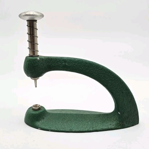 Du-Drop Vintage Rhinestone Setter Metal Stapler Craft Sewing Puncher Tool Green