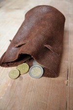 Lederbeutel | Tabakbeutel | Ledersack  | Talerbeutel | Würfelbeutel - antikbraun