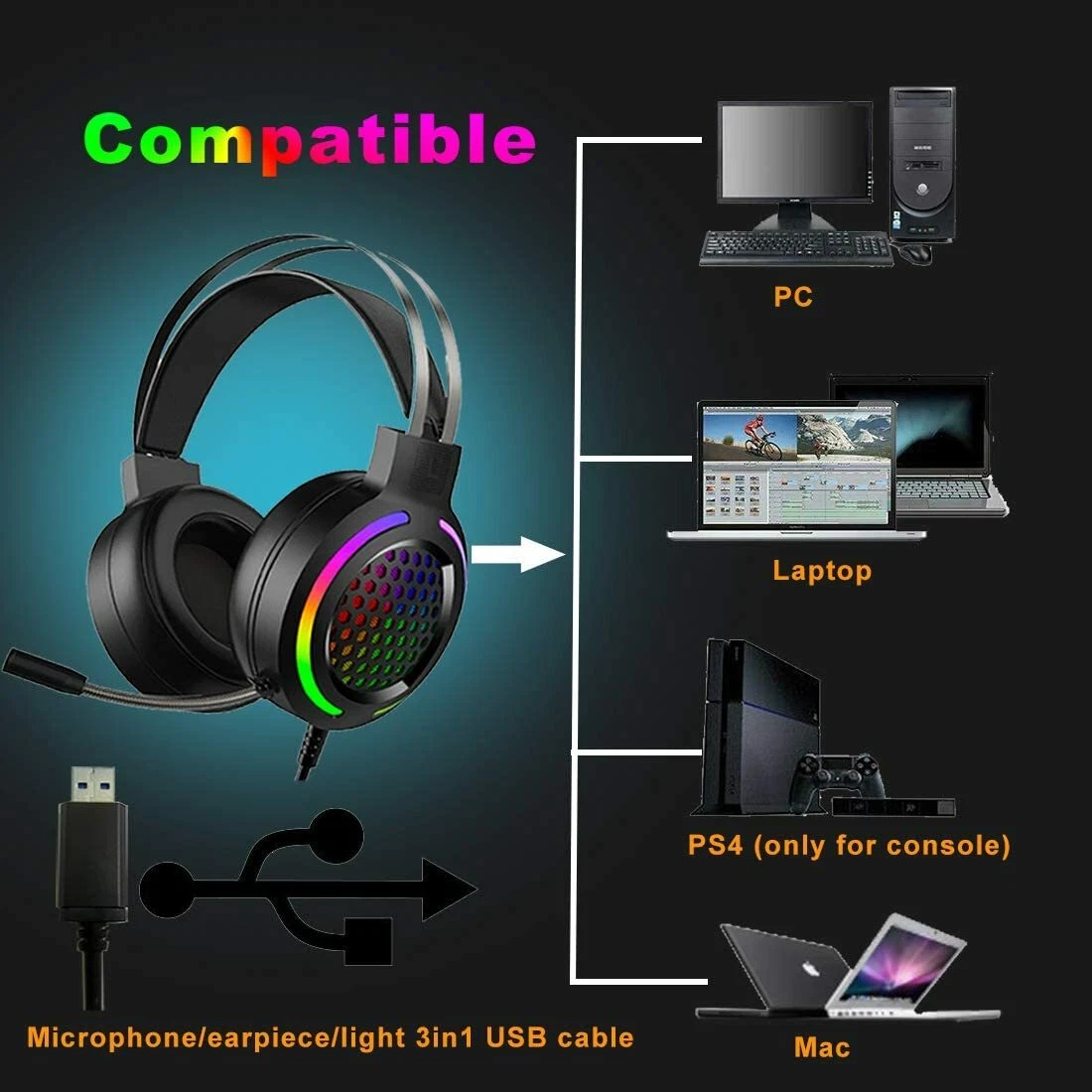 Pro Wireless Gaming Headset with Mic For XBOX One PC Headphones Microphone Beats