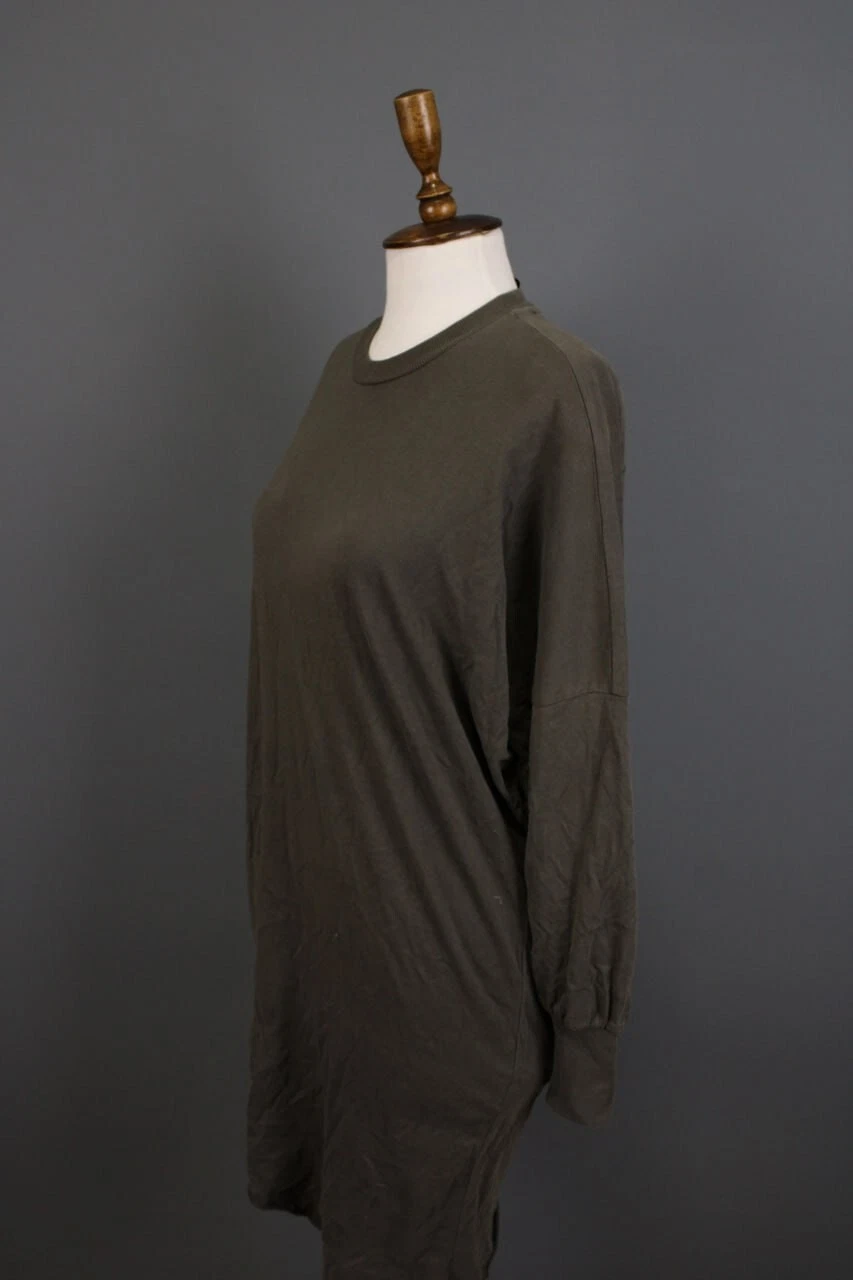 THOM BROWNE Abito lungo THOM KROM kaki SLeeve Lagenlook oversize A Line taglia S