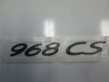 PORSCHE 968 CS EMBLEM DECAL BADGE FOR REAR OF CAR GENUINE PORSCHE ITEM