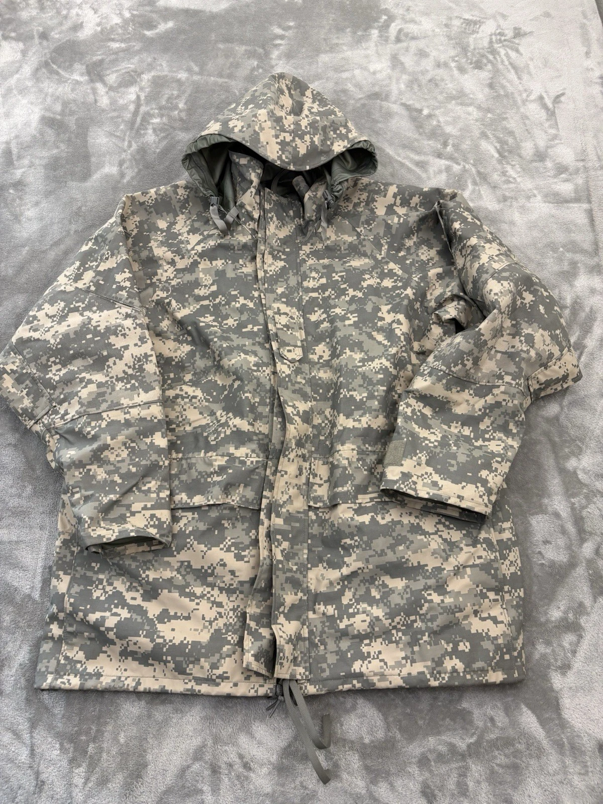 Army Parka Cold Weather Mens Large Regular Waterproof Jacket ACU Digital Camo