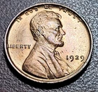 1929 Lincoln Wheat Cent RED BU UNC Mellowed Red Orig Toning Uncirculated Penny