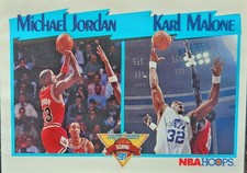 MICHAEL JORDAN-KARL MALONE SCORING LEADERS 1991 HOOPS #306 *FREE SHIPPING