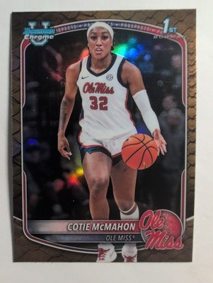 Cotie McMahon 2025-26 Bowman Chrome 1st BCP-30 Reptilian Refractor Ole Miss SP!!