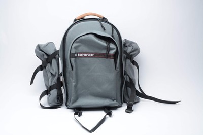 Tamrac Backpack (1980/1990s style) Gray, Side pockets, Great! ~17x12x7''