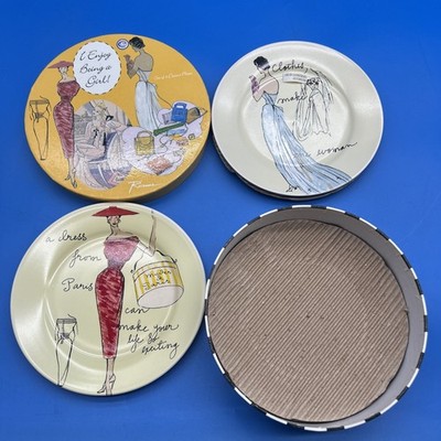 Rosanna 2 Dessert Plates I Enjoy Being a Girl Party Plates 8'' Vtg French Designs