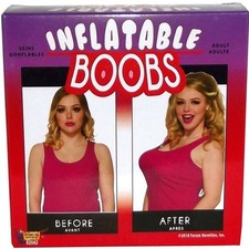 INFLATABLE BOOBS w/ pump Instant Boobie Bra - Funny Adult Boobie GaG Joke Gift