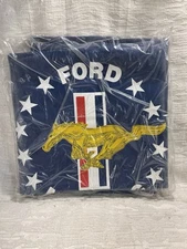 Vintage NOS Ford Mustang Fender Cover Pad Protector Blue White Stars  24" X 39"