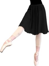 Ballet Skirt for Women Dance Rehearsal Big Hem 33 Regular, Black
