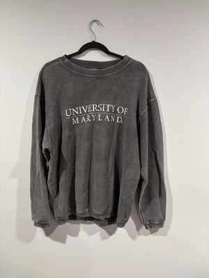 University of Maryland Grey Crew Neck Sweater With Gray Fade  Size m Mens