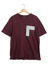 T-shirt uomo COS taglia L bordeaux taschino petto cotone minimalista