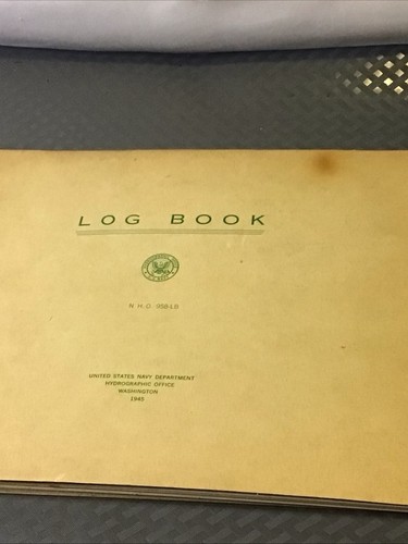 1945 US NAVY DEPT. LOG BOOK N.H.O. 958-LB, UNUSED - Picture 2 of 19