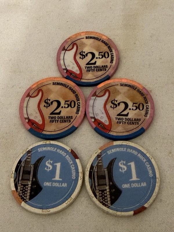 Seminole Hard Rock Casino Hollywood Florida Gambling Chips